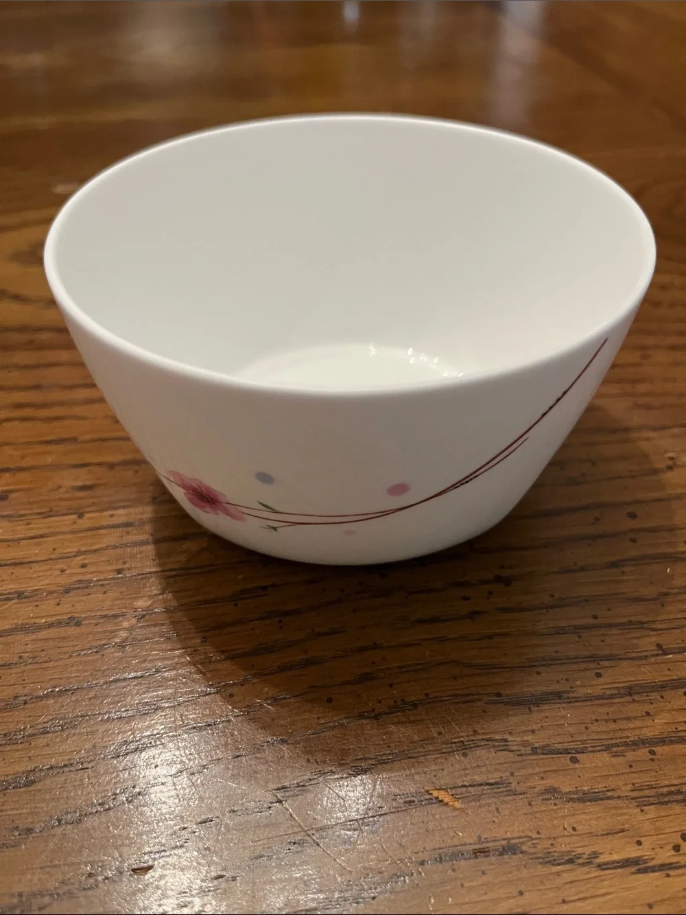 Set of 3 White Ceramic Bowls with Floral & Butterfly Pattern‎